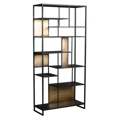 China Mayco Mid Century Foldable Book Shelves Multilayer Black Luxury Metal Bookcase Cabinet, Metal Shelving Storage Display Bookcase Shelf for sale