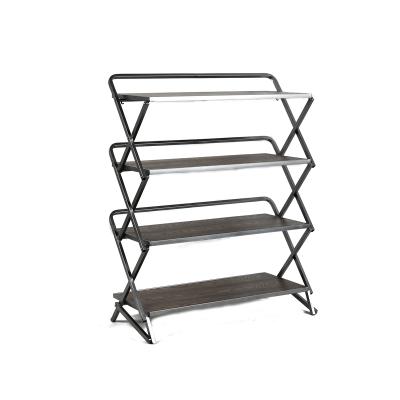 China Mayco Foldable Industrial Foldable 4-Tier French Shelf Bookcase for sale