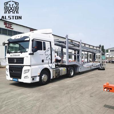 Cina 6 Position Car Transport Semi Trailer, 8 Position Cage Car Carrier For Export in vendita