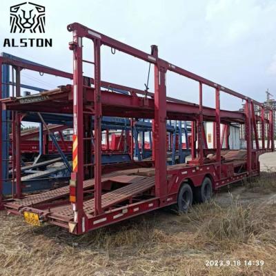 China 6-Position Vehicle Transporter with BPW Axles, Used Car Carrier Trailer For Sale Te koop