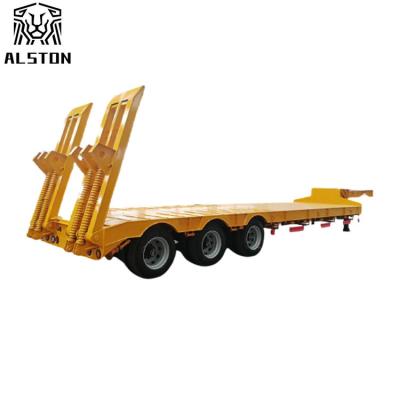 China 3 Axle Lowbed Semi Trailer, 80 de 60 toneladas Ton Lowboy Trailer à venda