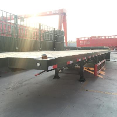 China 40 Ton Used Flatbed Semi Trailer voor 40 Voet Verschepende Container Te koop