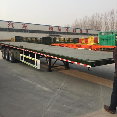 China 3/4 Assen 20ft 40ft 45ft Gebruikte Flatbed Semi Aanhangwagens Te koop