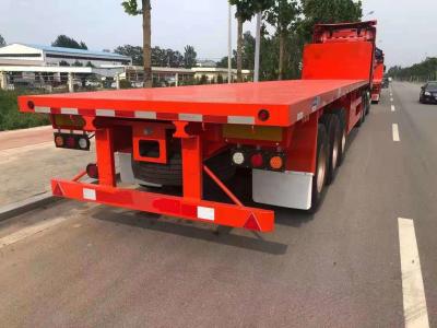 China Drievoudige As 12 Meter Flatbed 3 Axle Truck Trailers Te koop