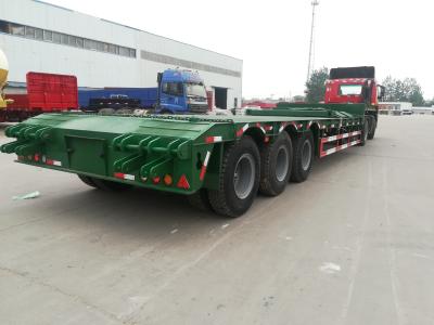 China 60T 100T 3 Axle Lowbed Semi Trailer, Hydraulische Verlengbare Lowboy-Aanhangwagen Te koop