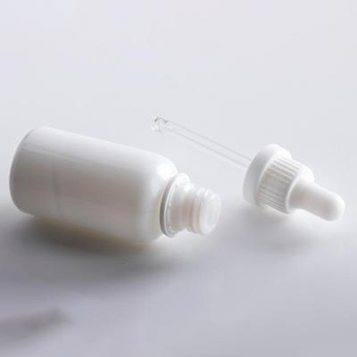 China Personal Care Cosmetic Packaging Porcelain White Bottle With Dropper for sale