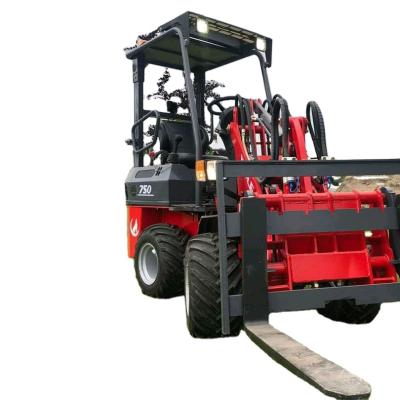 China Machinery repair shops Wolf Mini rcm loader wheel loader small mini 750 with forks for sale