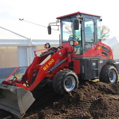 China Construction Material Stores Wolf Mini Earthmoving Machinery WL100 Wheel Loader With 1 Ton Payload for sale