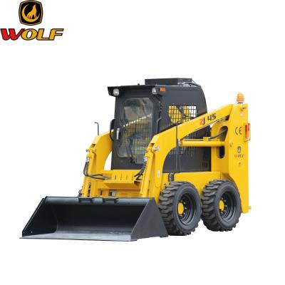 China Hotels Wolf Skid Loader 45HP Skid Steer Loader With Enclosed Cabin for sale