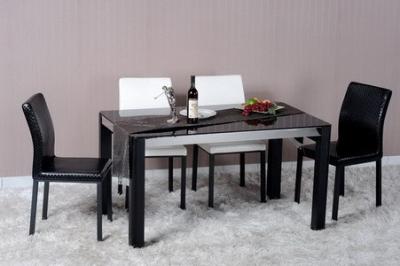 China Modern Dining Room Furniture,Wood Dining Table,PU Chair for sale