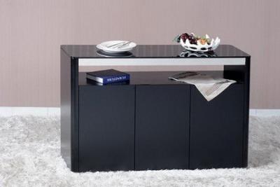 China Modern Dining Room Furniture,Black Oak Wood Buffet,Side Board for sale