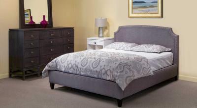 China Upholstered Bedroon Furniture, Upholstered Headboard, Hotel Furniture, Fabric Bed for sale