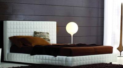 China PU/PVC Leather Upholstered Bed, Upholstered Headboard, Modern Hotel Furniture for sale