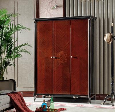 China Luxury furniture of Wardrobe closet in Ebony glossy painting for 3 or 4 doors clothespress for sale