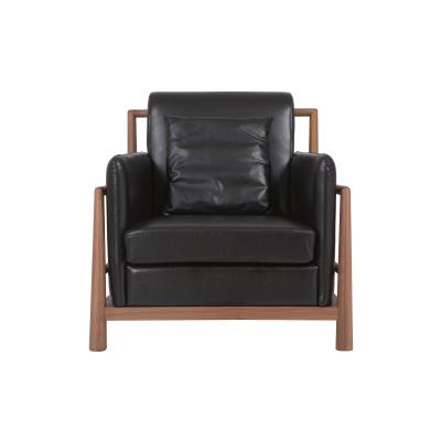 China Modern Chinese furniture design of Walnut wood frame in Simple with leather upholstered for Cutural hotel room for sale