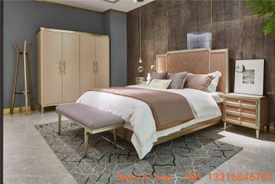 China Villa house interior design furniture by High end Luxury nice wood bedroom furniture set with New classic wardrobe for sale