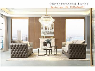 China Elegance American style furniture in Light luxury design for Villa house living room leather sofa factory directly sale for sale