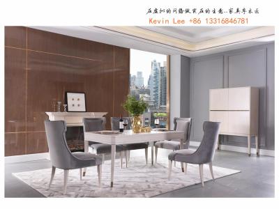 China New American style Dining room furniture long table with six chairs and Buffet cabinets from China furniture supplier for sale