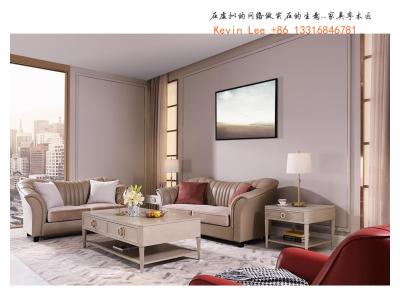 China Light American sofa set Luxury leather sofa for Living room reception seating furniture and Coffee tables for sale