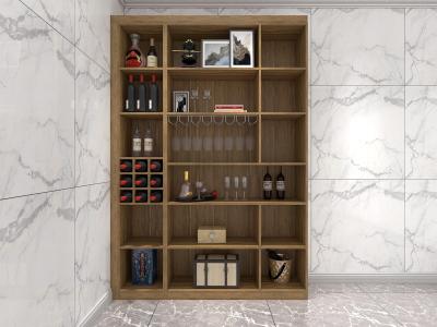 China Wine Cabinets For Home Used Of MDF Board In Wall Storage Units With Glass Shelves And built in wine rack in cabinets for sale