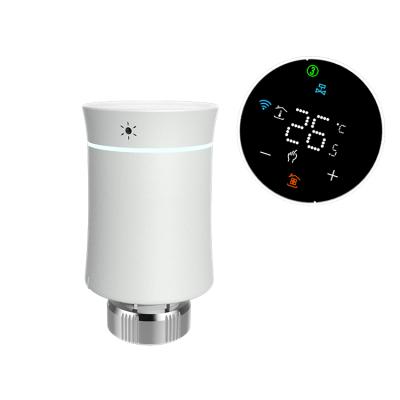 China euro tuya modern home smart home zigbee radiator valve trv hotel wireless working thermostat with Amazon alexa and google home for sale