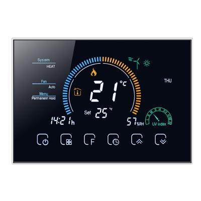 China Tuya WiFi Room Thermostat LCD Display Touch Screen Modern Wall Remote Control Programmable Smart Switch for sale