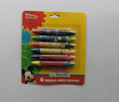 China Wax Crayon Kids Cartoon Promotion Gift 5pcs Double Side Wax Crayon for sale