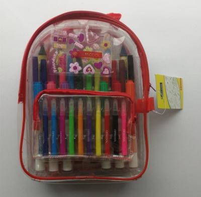 China Waterproof Kids Transparent PVC Back To School Stationery School Backpack Set for sale