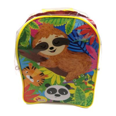 China Waterproof Fancy Transparent Cartoon Printed Cute Glitter Logo Animal Custom Waterproof School Kids Backpack for sale