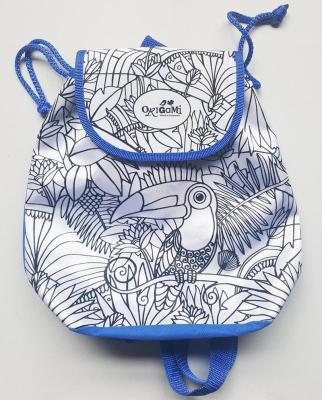 China Waterproof Kids Backpack Painting Coloring Cartoon Drawstring Cute DIY Bag for sale