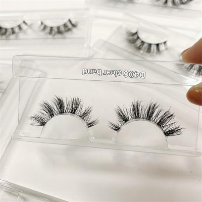 China 3d Mink Lashes Bulk Half Mink Eyelashes Half Lash Eyelashes Strip Natural Natural Bottom Lashesclear For Chiffon People Makeup for sale