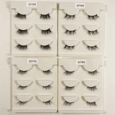 China Natural Handmade Mink Stripe Lashes 15MM Small 15MM Mink False Eyelashes Short Half Corner 3d Mink Eyelashes Half Type Mink for sale