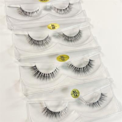 China Lower Mink Eyelasheswith Lash Free Holographic Packaging NL15 Short Mink 10mm Natural False Eyelashes 3d Mink Lashes 6mm 8MM for sale