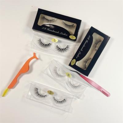 China Natural Sunland Thin band soft real mink material natural 3d mink eyelashes 5D 6D mink eye lashes 3d natural short eyelashes for sale for sale