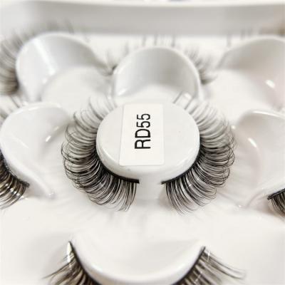 China China Sunland Natural Russian Striplashes Winged Russian Mink 10mm C D Loop Full False Eyelashes Strip Lashes Russian Strip Lashes for sale