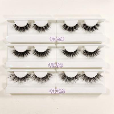 China Fascinating Wholesale Crisscross China Sunland Clean Brand Faux Mink Eyelashes Strip Full Silk Clear Fluffy Mink Lashes 18mm Dcurl for sale