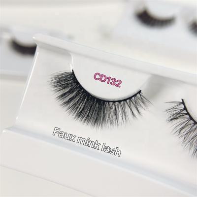 China China Sunland Crisscross Thin Strip Faux Mink Lashes Vegan Eyelashes Volume With Packing Box for sale