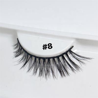 China #8 Eyelash Natural HOT Treatment 3D Eyelashes Permanent Horse Hair Lashes Wholesale New Style Horse Hair Eyelash With Custom Box for sale