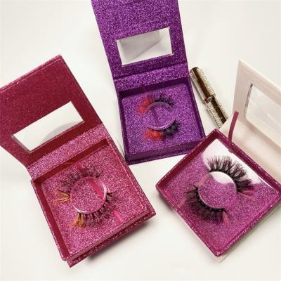 China 2021 New Styles Natural Segment S Mink Colorful Full Strip Lashes Faux Hair With Color At The Ends for sale