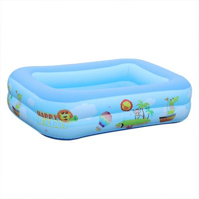 China PVC Print Swimming Pool 120cm Multilayer Bubble Bottom Family Durable Adult Summer Adult Kids Rectangular Pool Play Pool for sale