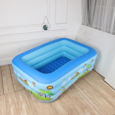 China PVC 150cm180cm Rectangular Bottom Family Bubble Printing Three Layer Pool Play Pool Durable Inflatable Kids Summer Adults for sale