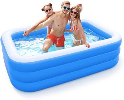 China Indoor Outdoor Swim Inflat Swimming Pool Water Play Equipment 120-428CM Three Layer Three Ring Swimming Pool for sale