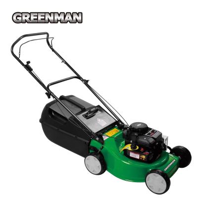 China Grass Box 18inch 460mm Grass Cutter Push Lawn Mower With Gasoline Engine for sale