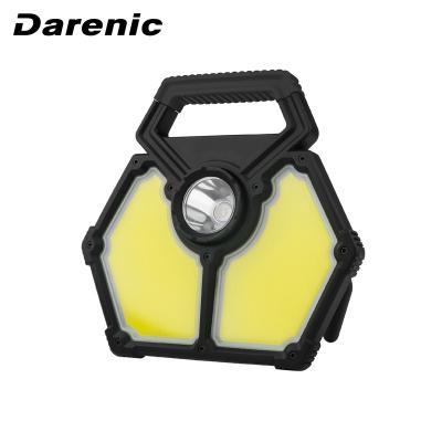 China IP54 Function Waterproof Darenic 55W 5500LM COB High Power Flood Work Lights with Detachable 5W Flashlight and Power Bank Function for sale