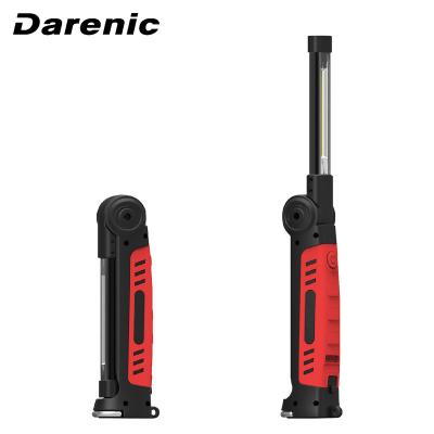 China ABS Housing With Adjustable Paint Darenic 3W COB+1W LED Portable Inspection Work Level Lamp 2 Rubber Rechargeable for sale