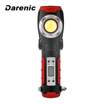 China Emergency Safety Hammer and Support Darenic Frame Working Light Multifunctional Rechargeable Work Light with Compressor and Warning Light Emergency Electric Hammer for Car for sale