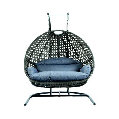 China Time furniture usa in current free shipping metal swing frame ratan egg shaped garden swing chair for sale