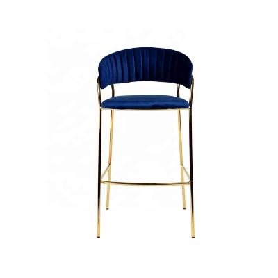 China Elegant and curved design gold metal height barstools convertible counter chair for sale