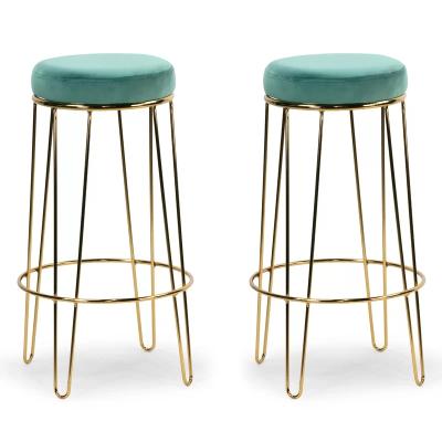 China Convertible Simple Leisure Steel Bar Chair Gold Wrought High Stainless Sneak Modern Nordic Net Red Chair Barstools Bar Chair for sale