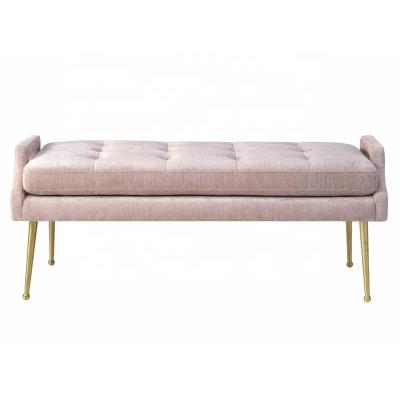 China Luxury Bedroom Furniture High End Velvet Fabric Upholstery Footboard Stool Bench For Bedroom Home Bed Bench for sale